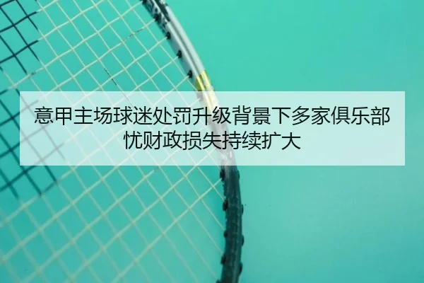 意甲主场球迷处罚升级背景下多家俱乐部忧财政损失持续扩大 - kaiyun